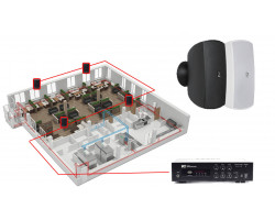 Акустическая система для ресторана, кафе 4 настенных колонки AUDAC ATEO4